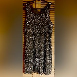 Silver Sequin Knee length Dress